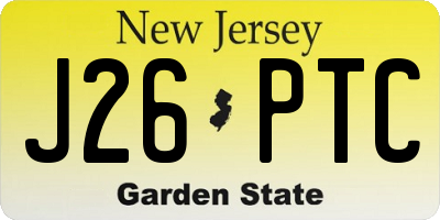 NJ license plate J26PTC