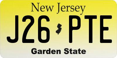 NJ license plate J26PTE