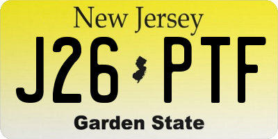 NJ license plate J26PTF