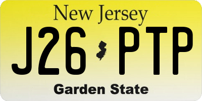 NJ license plate J26PTP