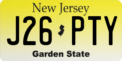 NJ license plate J26PTY
