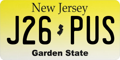 NJ license plate J26PUS
