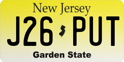 NJ license plate J26PUT