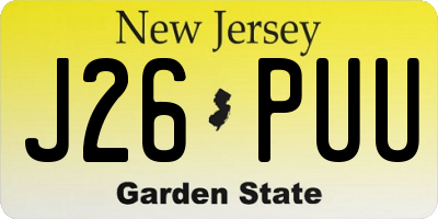 NJ license plate J26PUU