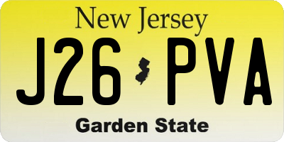 NJ license plate J26PVA