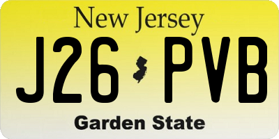 NJ license plate J26PVB