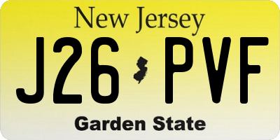 NJ license plate J26PVF