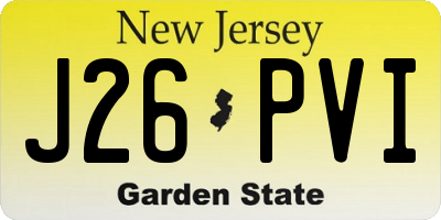 NJ license plate J26PVI