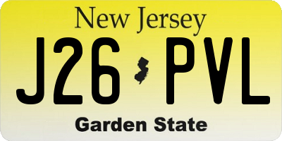 NJ license plate J26PVL