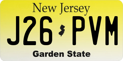 NJ license plate J26PVM
