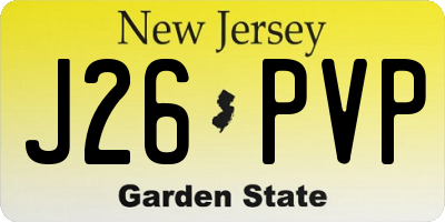 NJ license plate J26PVP