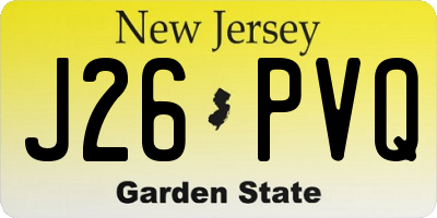 NJ license plate J26PVQ