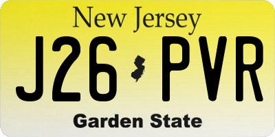 NJ license plate J26PVR