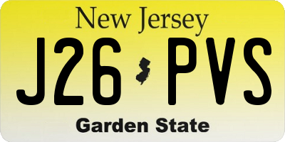 NJ license plate J26PVS