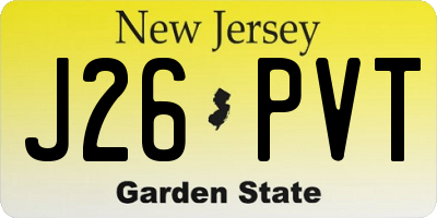 NJ license plate J26PVT