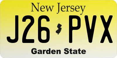 NJ license plate J26PVX