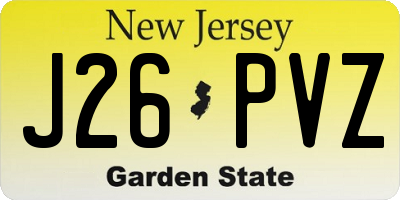 NJ license plate J26PVZ