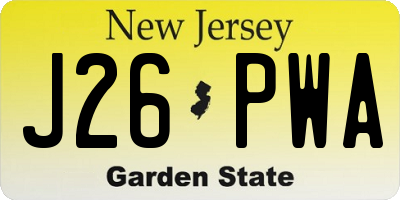 NJ license plate J26PWA