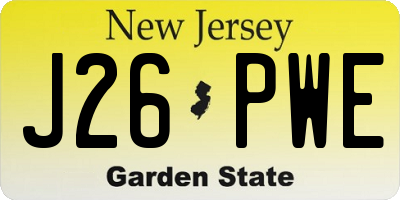 NJ license plate J26PWE