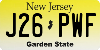 NJ license plate J26PWF