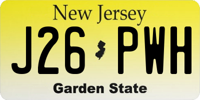 NJ license plate J26PWH