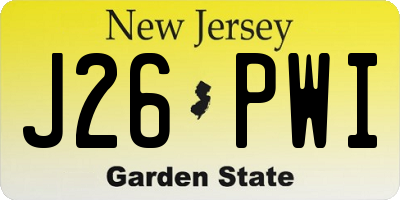 NJ license plate J26PWI