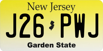 NJ license plate J26PWJ