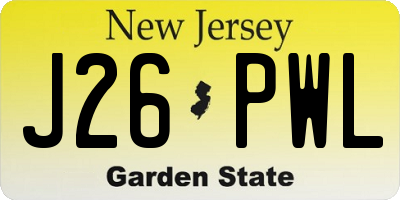 NJ license plate J26PWL