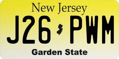 NJ license plate J26PWM