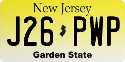 NJ license plate J26PWP