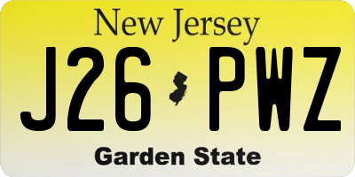 NJ license plate J26PWZ