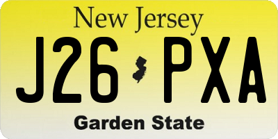NJ license plate J26PXA