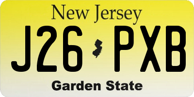 NJ license plate J26PXB