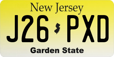 NJ license plate J26PXD