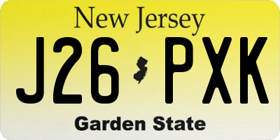 NJ license plate J26PXK