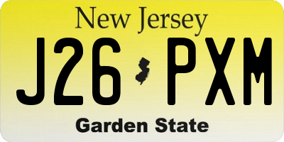 NJ license plate J26PXM