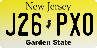 NJ license plate J26PXO