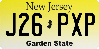 NJ license plate J26PXP