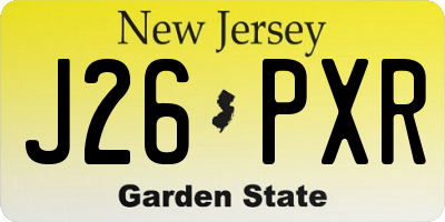 NJ license plate J26PXR