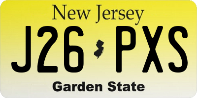 NJ license plate J26PXS