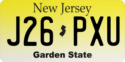 NJ license plate J26PXU