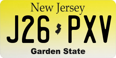 NJ license plate J26PXV