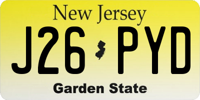 NJ license plate J26PYD