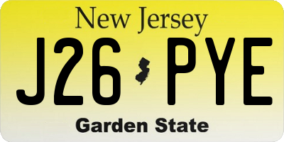 NJ license plate J26PYE