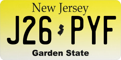 NJ license plate J26PYF