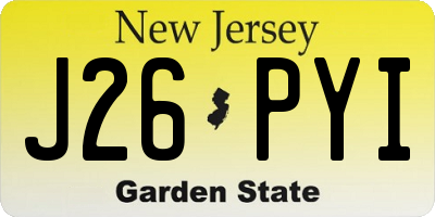 NJ license plate J26PYI