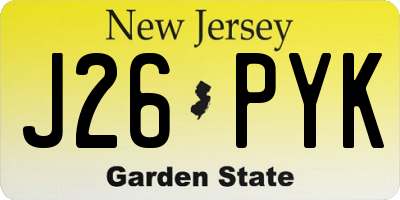 NJ license plate J26PYK