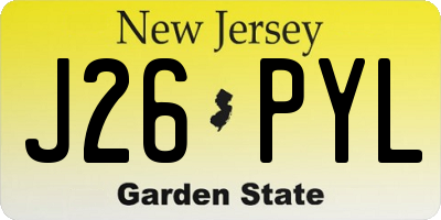 NJ license plate J26PYL