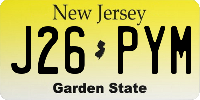 NJ license plate J26PYM