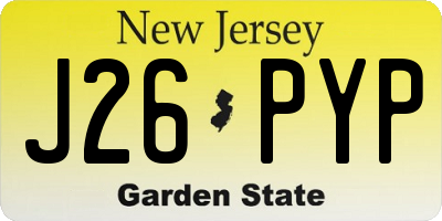 NJ license plate J26PYP